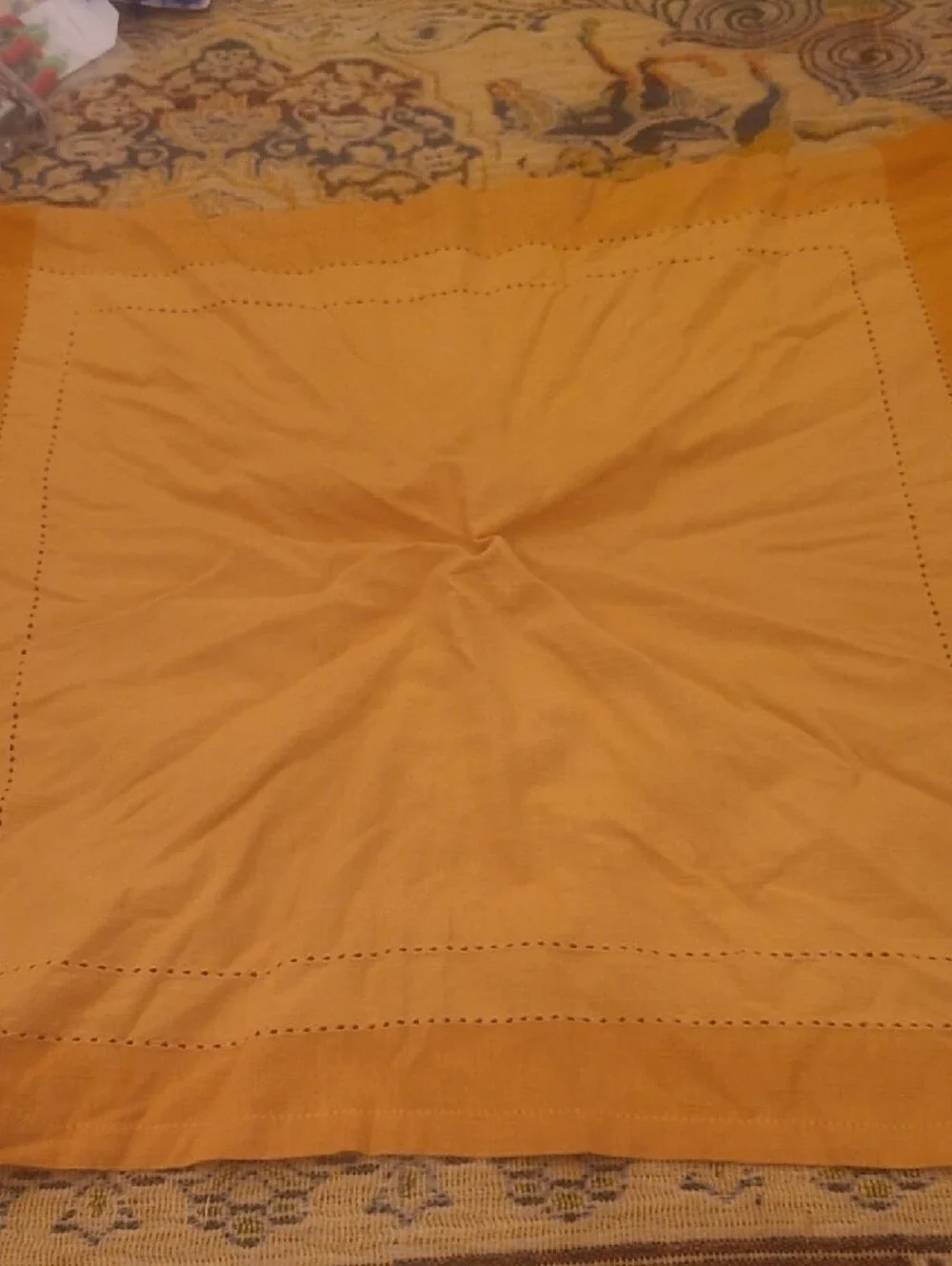 Pier 1 Cream Napkin Set with Gold Beaded Accent 2 Napkins 1 Ring In Each Set